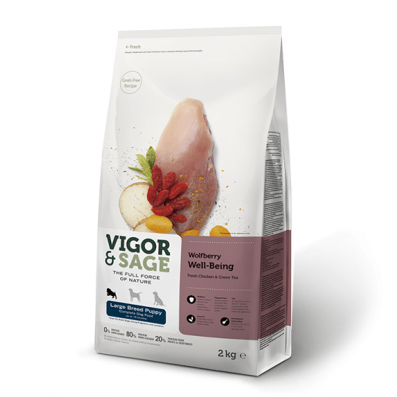 puppyvoer, puppyvoeding, groot ras, verse kip, hondenbrokken