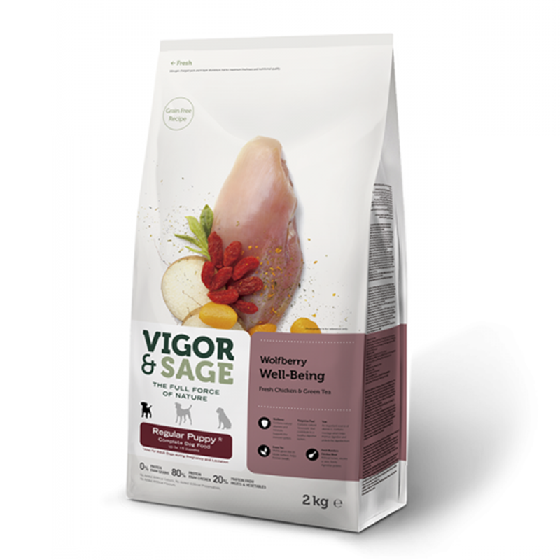 puppyvoer, puppyvoeding, kleine ras, middelgrote ras, verse kip, hondenbrokken