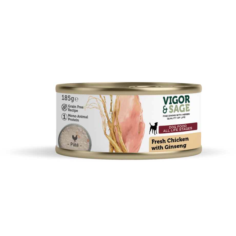 Vigor & Sage hondenvoer - Natvoer Hond met Verse Kip - Ginseng