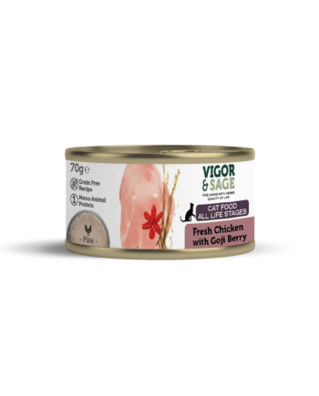 Vigor & Sage kattenvoer - Natvoer Kat met Verse Kip - Goji Berry