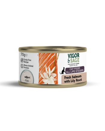 Vigor & Sage Kattenvoer - Natvoer Kat met Verse Zalm - Lily Root